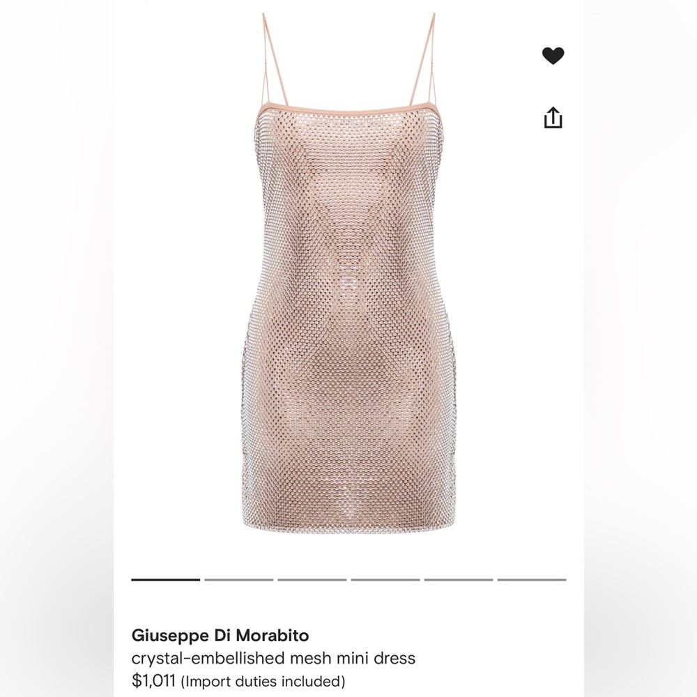 Giuseppe Di Morabito Crystal Embellished Mesh Mini Dress in Size Medium
